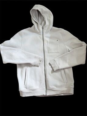 Vuori men’s Seaside hoodie color salt classic zip up medium EUC sweatshirt